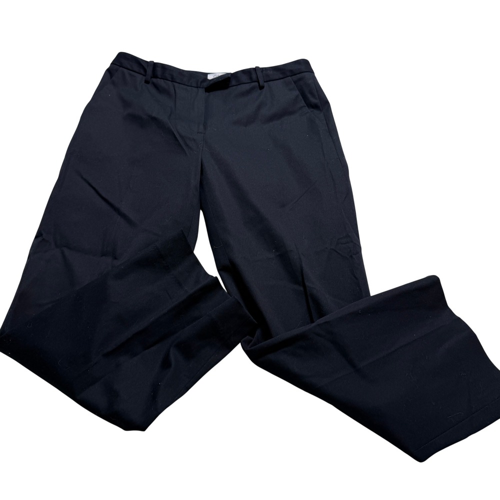 Calvin Klein Dress Pants Women 6P Navy Straight‎ Leg Petite Cotton Stretch 48917